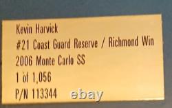 2006 #21 Kevin Harvick Coast Guard Richmond Win 1/1056, Monte Carlo