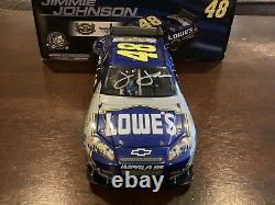 2007 2X CHAMPION JIMMIE JOHNSON #48 LOWES SIGNED AUTOGRAPHED 1/24 w COA