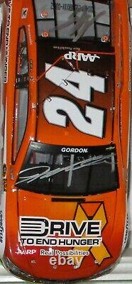 2014 JEFF GORDON #24 AARP/HUNGER AWARENESSS MONTH DUAL AUTOGRAPHED 1/24 WithJSACOA