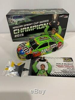 2015 #18 Kyle Busch Green Crispy M&Ms Cup Champion Autographed