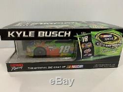 2015 #18 Kyle Busch Green Crispy M&Ms Cup Champion Autographed