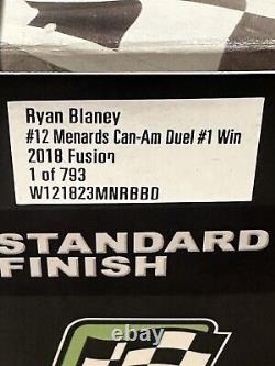 2018 Ryan Blaney #12 Menards Can-Am Duel #1 Win Signed 124 NASCAR Action MIB