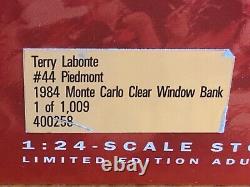 A9-100 Terry Labonte #44 Piedmont Airlines Autographed 1984 Monte Carlo Bank
