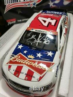 AUTOGRAPHED withCOA 2014 KEVIN HARVICK #4 BUDWEISER FOLDS OF HONOR DIECAST 1/24