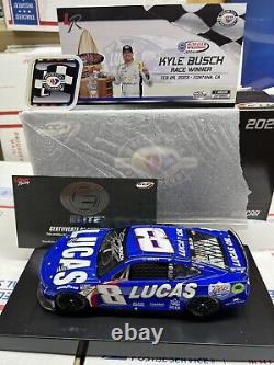 Autographed Kyle Busch 2023 #8 RCR Lucas Oil Auto Club RWV 1/24 Action Elite