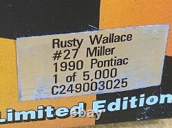 B9-99 Rusty Wallace #27 Miller Genuine Draft Autographed 1990 Grand Prix