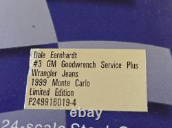 Dale Earnhardt #3 GM Goodwrench Wrangler 1999 Monte Carlo 124 Action Diecast