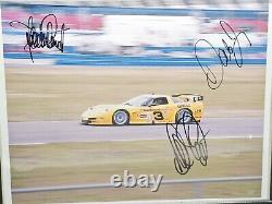 Dale Earnhardt Sr Jr Signed Photo #3 Daytona 1/18 Corvette Raced Version Action