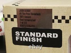 Josh Berry & Dale Jr Dual Autographed 2021 Tire Pros Throwback 1/24 Din # 6