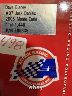 RARE Dave Blaney #07 Jack Daniel's Color Chrome 2005 1/24 Nascar Diecast