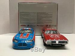 Richard Petty Autographed Nascar Diecast #43 Stp 1975 2005 Dodge Swap 2 Car Set