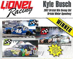 Shps Free Now! Kyle Busch 1/24 Scale 2017 Bristol Sweep Set Lionel 2018 In Stock