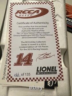 Tony Stewart #14 Office Depot Atlanta Win AUTOGRAPHED 2010 1/24 NASCAR Diecast