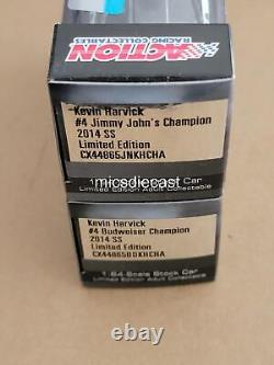 XRARE Lot 2 2014 Kevin Harvick #4 Jimmy John's & Budweiser Championship 164 NIB