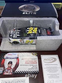 XRare 2015 Jeff Gordon Signed #24 DTEH Daytona Pole White Pearl 124 Elite MIB