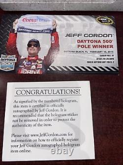 XRare 2015 Jeff Gordon Signed #24 DTEH Daytona Pole White Pearl 124 Elite MIB